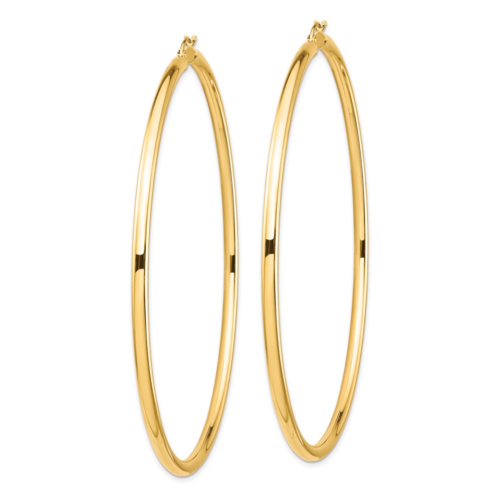 14k 3mm Polished Hoop Earrings