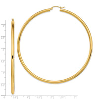 Thumbnail for 14k 3mm Polished Hoop Earrings