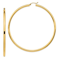 Thumbnail for 14k 3mm Polished Hoop Earrings
