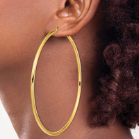 Thumbnail for 14k 3mm Polished Hoop Earrings