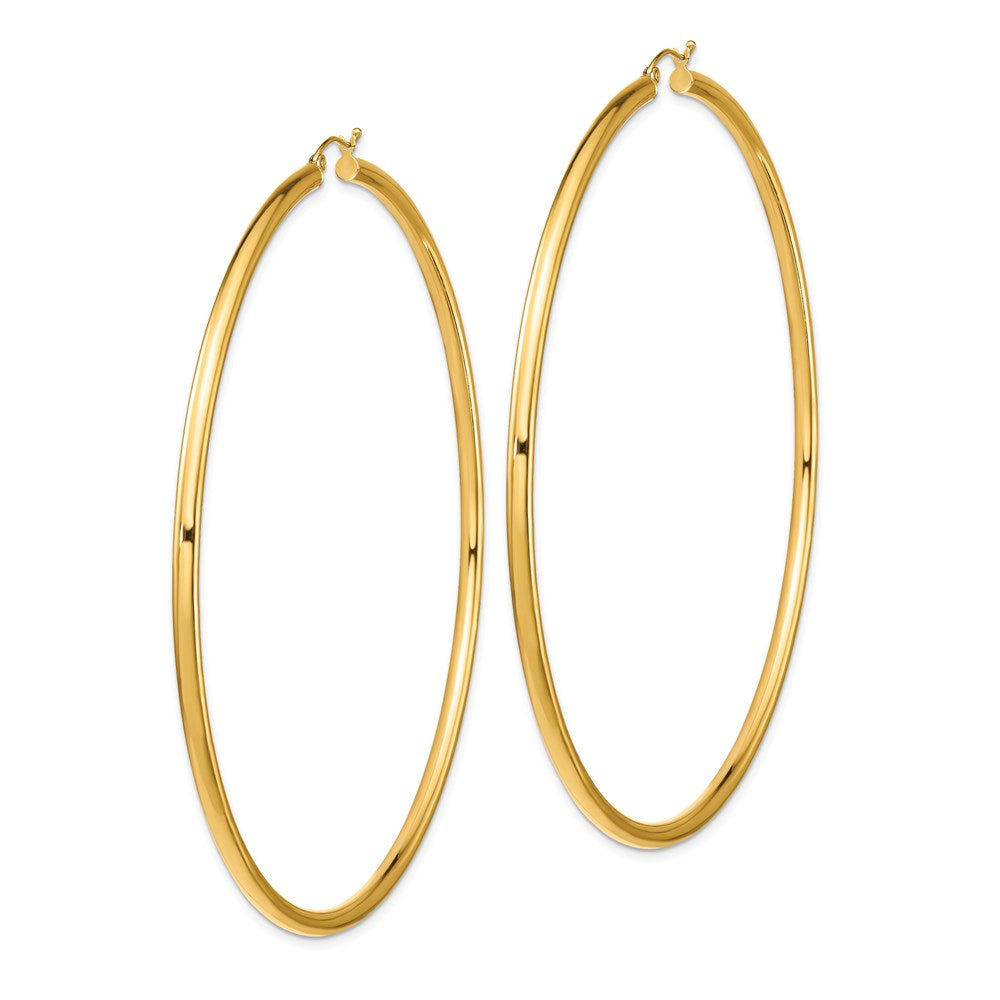 14k 3mm Polished Hoop Earrings