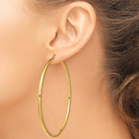 Thumbnail for 14k 3mm Polished Hoop Earrings