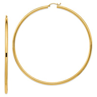 Thumbnail for 14k 3mm Polished Hoop Earrings
