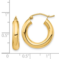 Thumbnail for 14k Polished 4mm Tube Hoop Earrings