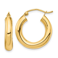 Thumbnail for 14k Polished 4mm Tube Hoop Earrings