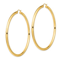 Thumbnail for 14k 4mm Polished Hoop Earrings