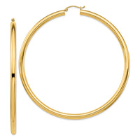 Thumbnail for 14k 4mm Polished Hoop Earrings