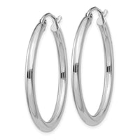 Thumbnail for 14K White Gold Polished 2.5mm Tube Hoop Earrings