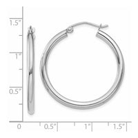 Thumbnail for 14K White Gold Polished 2.5mm Tube Hoop Earrings