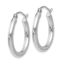 Thumbnail for 14K White Gold Polished 2.5mm Tube Hoop Earrings