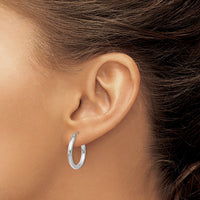 Thumbnail for 14K White Gold Polished 2.5mm Tube Hoop Earrings
