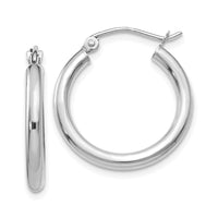 Thumbnail for 14K White Gold Polished 2.5mm Tube Hoop Earrings