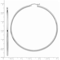 Thumbnail for 14K White Gold Polished 2.5mm Tube Hoop Earrings