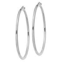 Thumbnail for 14K White Gold Polished 2.5mm Tube Hoop Earrings