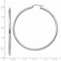 Thumbnail for 14K White Gold Polished 2.5mm Tube Hoop Earrings