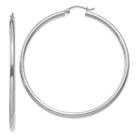 Thumbnail for 14K White Gold Polished 2.5mm Tube Hoop Earrings