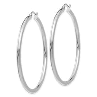 Thumbnail for 14K White Gold Polished 2.5mm Tube Hoop Earrings