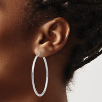 Thumbnail for 14K White Gold Polished 2.5mm Tube Hoop Earrings