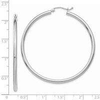 Thumbnail for 14K White Gold Polished 2.5mm Tube Hoop Earrings