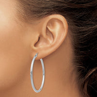 Thumbnail for 14K White Gold Polished 2.5mm Tube Hoop Earrings