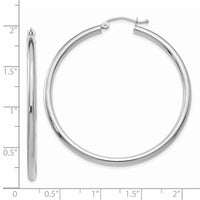 Thumbnail for 14K White Gold Polished 2.5mm Tube Hoop Earrings