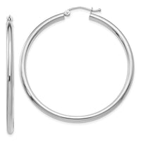 Thumbnail for 14K White Gold Polished 2.5mm Tube Hoop Earrings