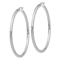 Thumbnail for 14K White Gold Polished 3mm Tube Hoop Earrings