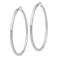 Thumbnail for 14K White Gold Polished 3mm Tube Hoop Earrings