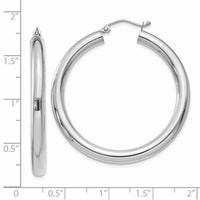 Thumbnail for 14K White Gold Polished 4mm Tube Hoop Earrings