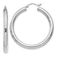 Thumbnail for 14K White Gold Polished 4mm Tube Hoop Earrings