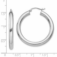 Thumbnail for 14K White Gold Polished 4mm Tube Hoop Earrings