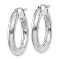 Thumbnail for 14K White Gold Polished 4mm Tube Hoop Earrings