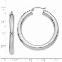 Thumbnail for 14k White Gold Polished 5mm Tube Hoop Earrings