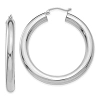 Thumbnail for 14k White Gold Polished 5mm Tube Hoop Earrings