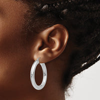 Thumbnail for 14k White Gold Polished 5mm Tube Hoop Earrings