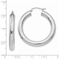 Thumbnail for 14k White Gold Polished 5mm Tube Hoop Earrings