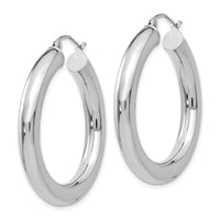Thumbnail for 14k White Gold Polished 5mm Tube Hoop Earrings