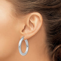 Thumbnail for 14k White Gold Polished 5mm Tube Hoop Earrings