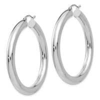 Thumbnail for 14k White Gold Polished 5mm Tube Hoop Earrings