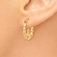 Thumbnail for 14k Polished Claddagh Hoop Earrings