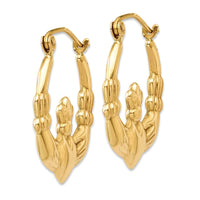 Thumbnail for 14k Polished Claddagh Hoop Earrings