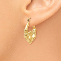 Thumbnail for 14k Polished Claddagh Hoop Earrings