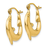 Thumbnail for 14k Polished Dolphin Hoop Earrings