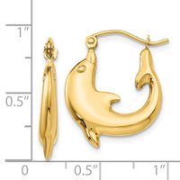 Thumbnail for 14k Polished Dolphin Hoop Earrings