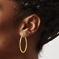 Thumbnail for 14k Polished 2x35mm Tube Hoop Earrings