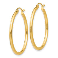 Thumbnail for 14k Polished 2x30mm Tube Hoop Earrings