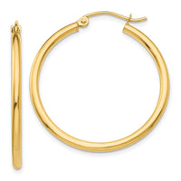 Thumbnail for 14k Polished 2x30mm Tube Hoop Earrings