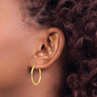 Thumbnail for 14k Polished 2x25mm Tube Hoop Earrings