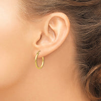 Thumbnail for 14k Polished 2x20mm Tube Hoop Earrings