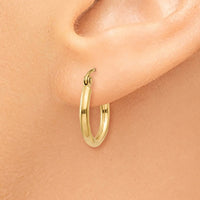 Thumbnail for 14k Polished 2x15mm Tube Hoop Earrings